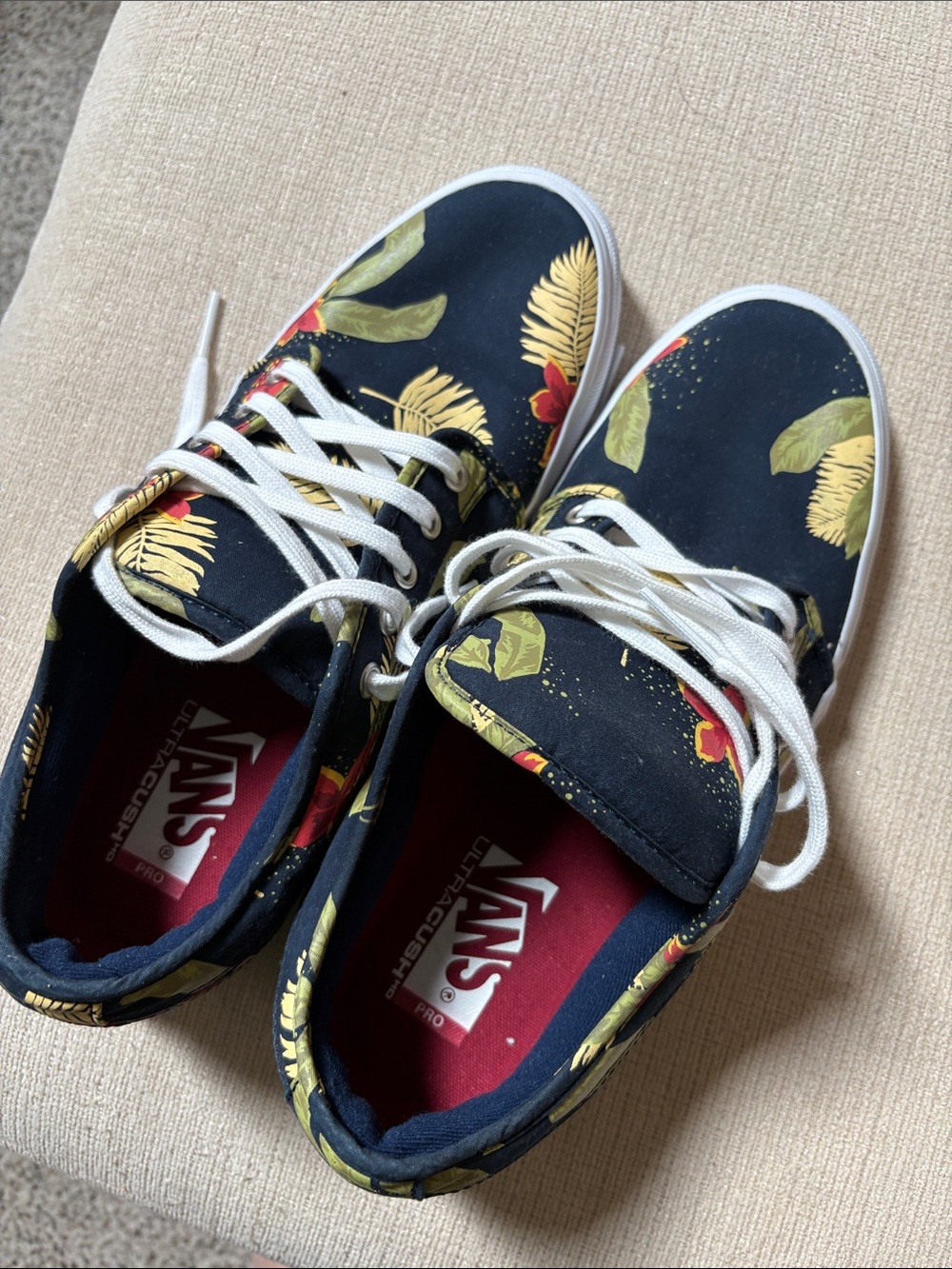 Vans Navy Floral Canvas Lace-Up Sneakers